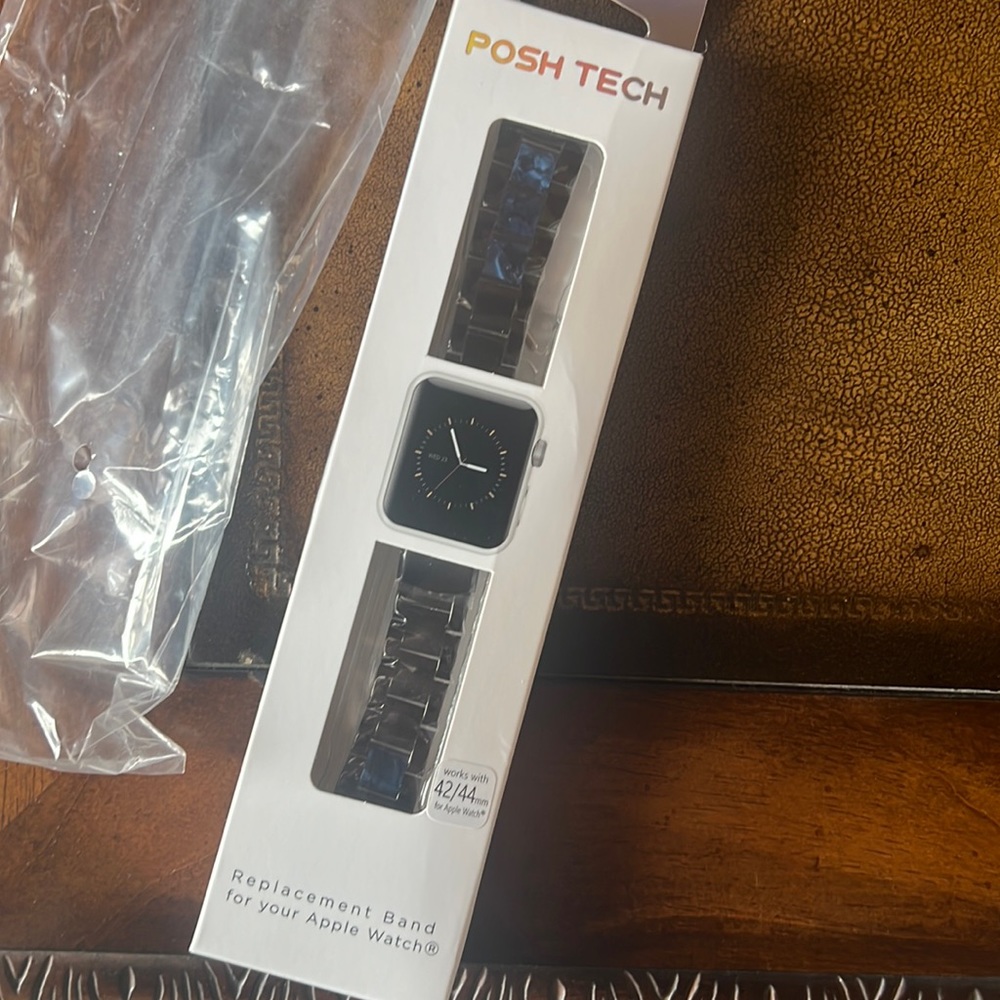 New posh tech Apple Watch band. Super nice blue and stainless steel design.